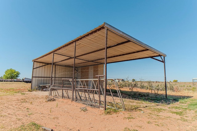 exterior space with a rural view