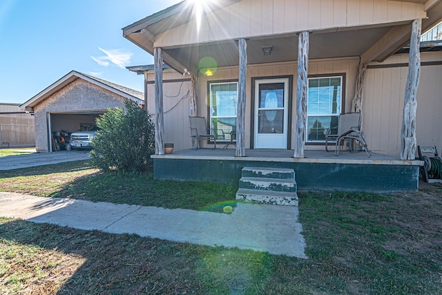 entrance to property with a porch