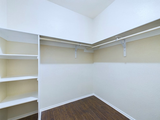 spacious closet with wood finished floors