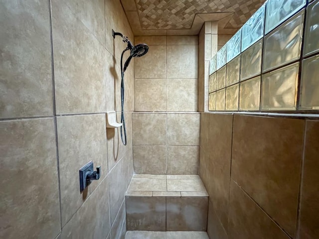 interior details with tiled shower