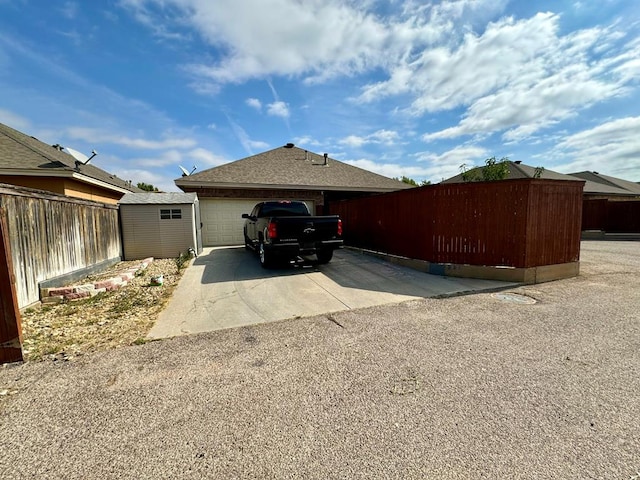 view of home's exterior with a garage