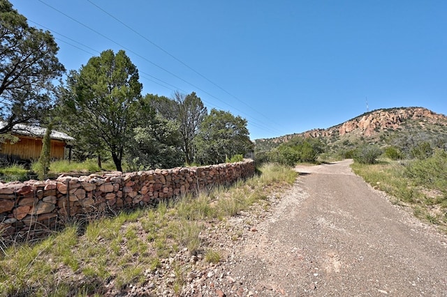 view of street with a mountain view