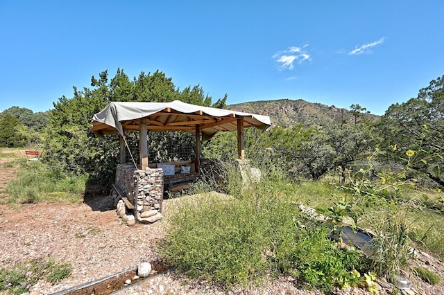 view of yard with a gazebo