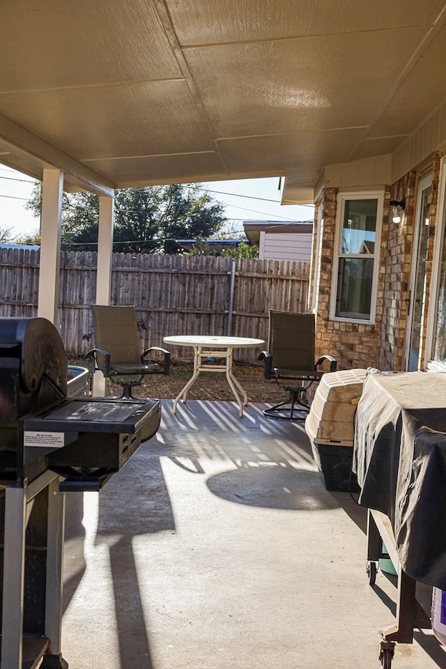 view of patio featuring grilling area