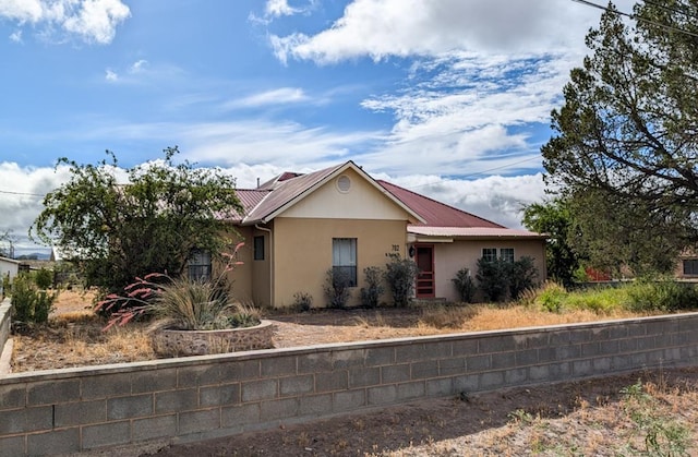 view of single story home