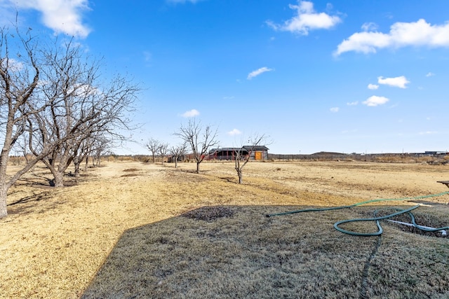 view of yard with a rural view