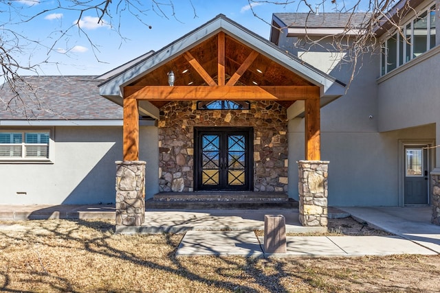 entrance to property with french doors