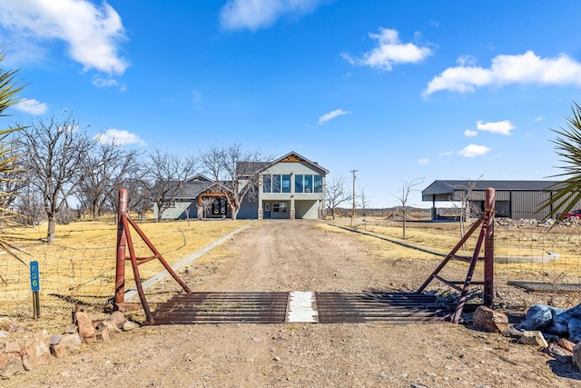 view of road featuring a rural view