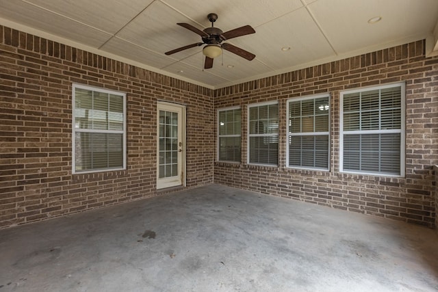 view of patio with a ceiling fan