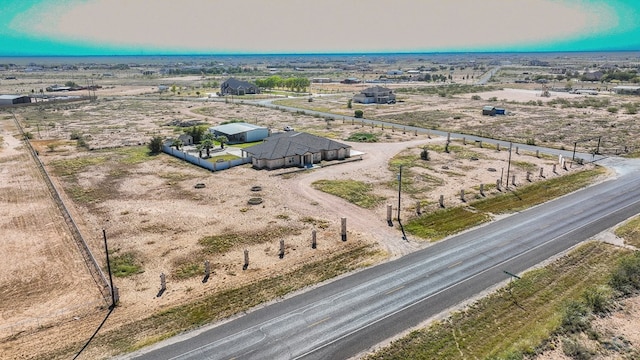 bird's eye view with a rural view