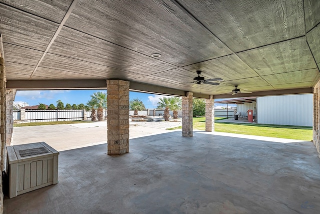 view of patio / terrace with ceiling fan