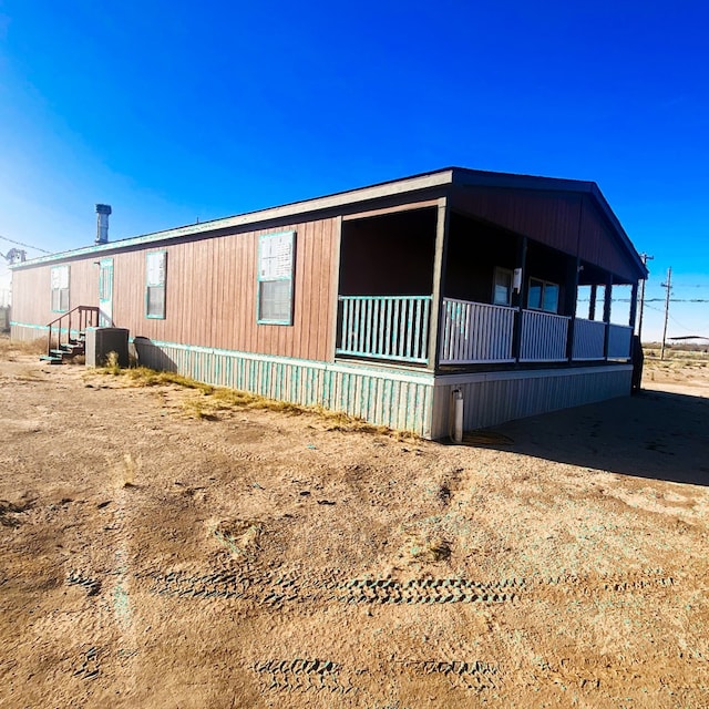 view of property exterior with central AC unit