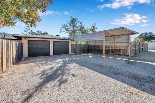 view of garage