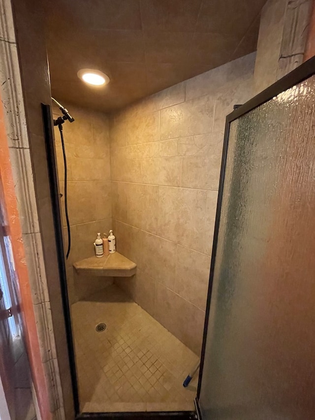 bathroom featuring walk in shower