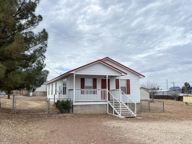 manufactured / mobile home with covered porch