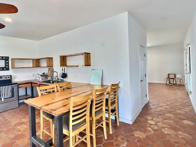 kitchen with electric range