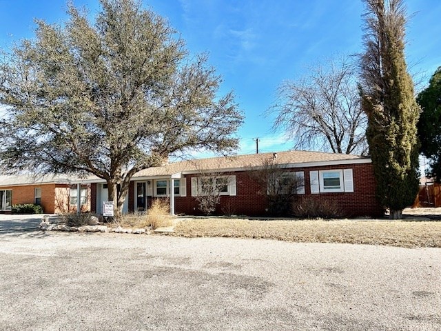 view of single story home