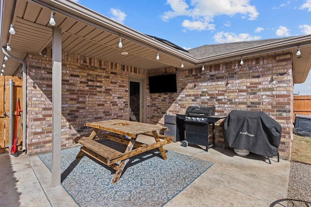 view of patio with area for grilling