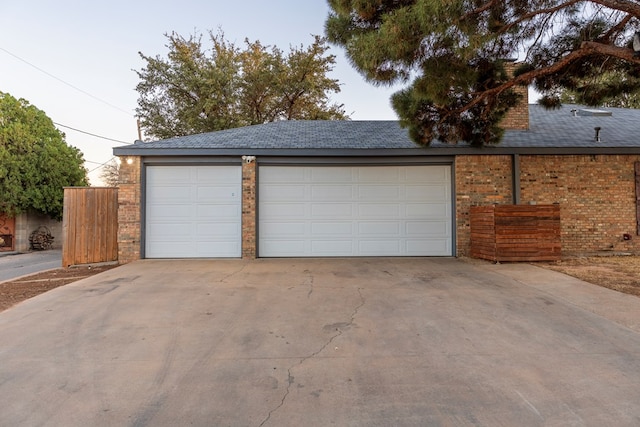 view of detached garage