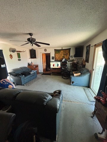 dining area with a textured ceiling