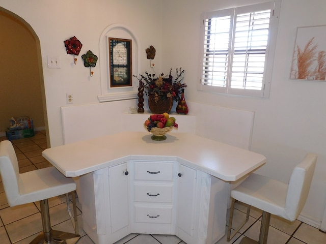 view of tiled dining area