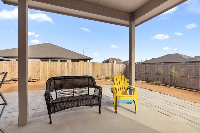 view of patio with a fenced backyard