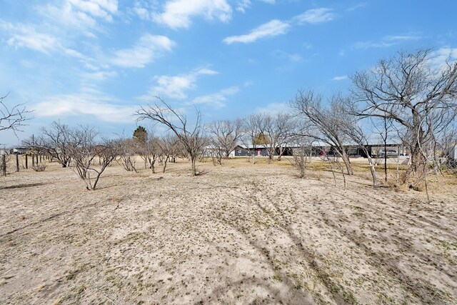 view of yard with a rural view