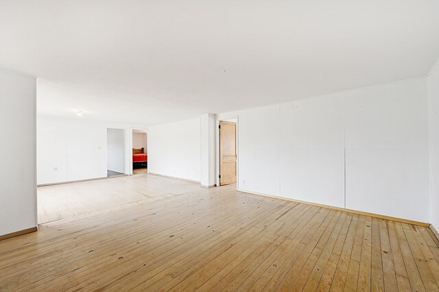 empty room with light hardwood / wood-style floors