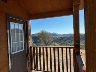 exterior space with a mountain view