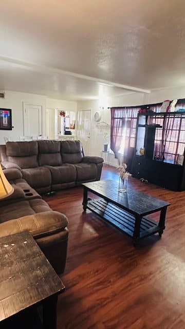 living room with wood-type flooring