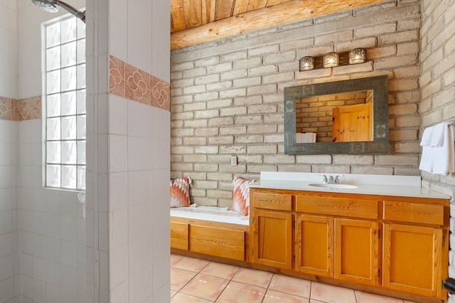 bathroom featuring vanity and tile patterned floors