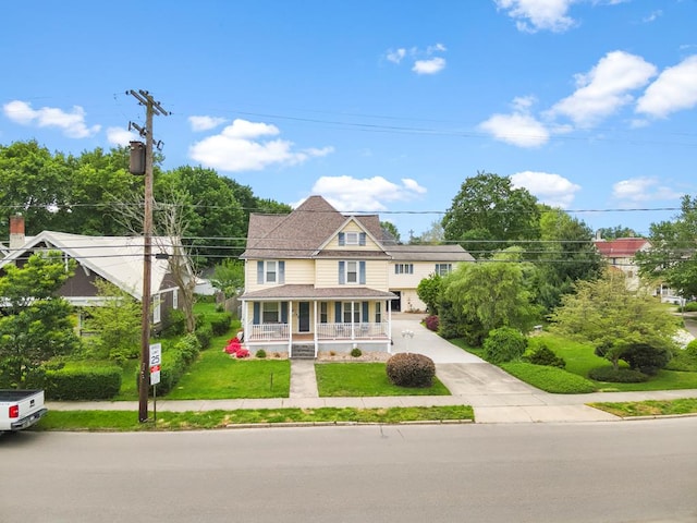 702/704 S Wilbur Ave, Sayre, PA 18840 - view of front facade featuring a porch, a front lawn, and driveway