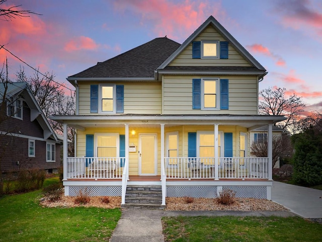 702/704 S Wilbur Ave, Sayre, PA 18840 - view of front of property with covered porch and a shingled roof