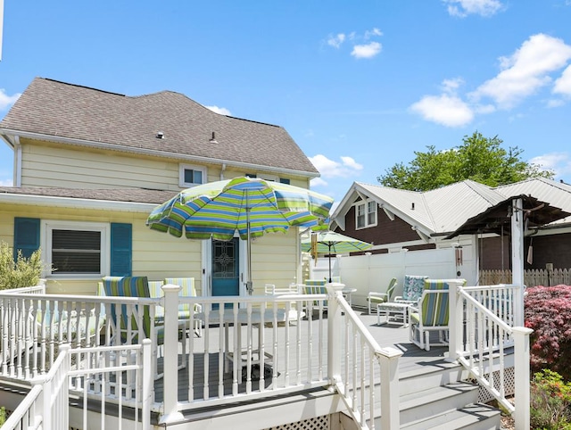 702/704 S Wilbur Ave, Sayre, PA 18840 - view of wooden terrace