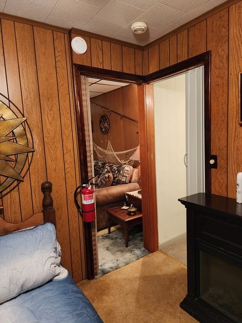interior space with wood walls