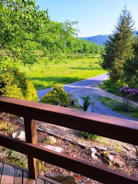 view of yard featuring a mountain view