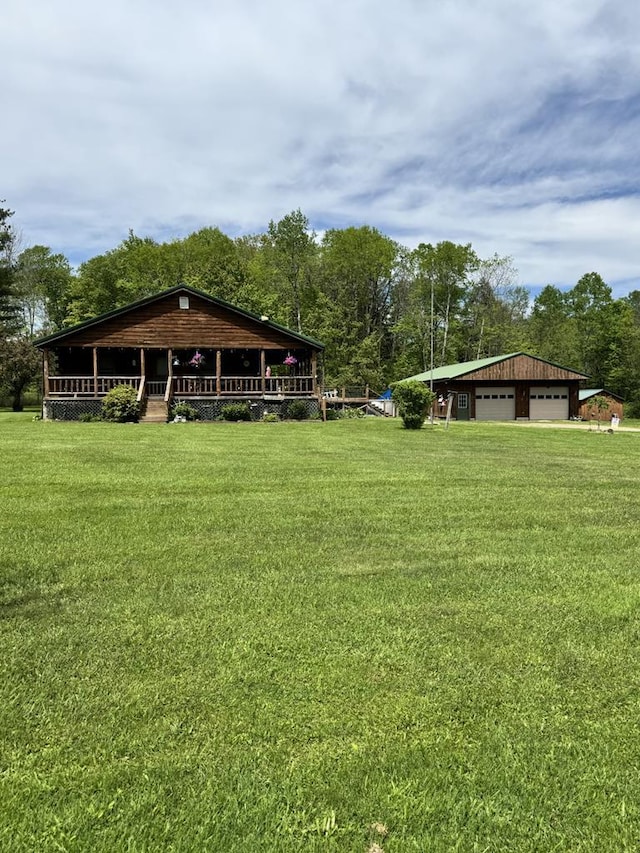 18 Memorial Dr, Duke Center, PA 16729 - view of grassy yard with a detached garage