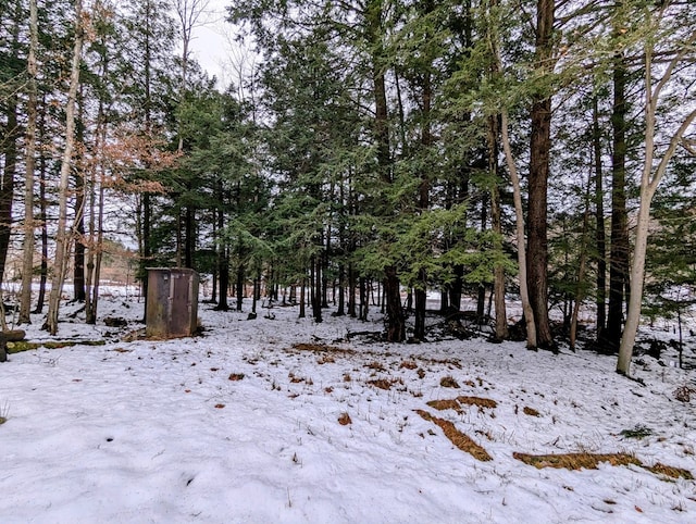 view of snow covered land