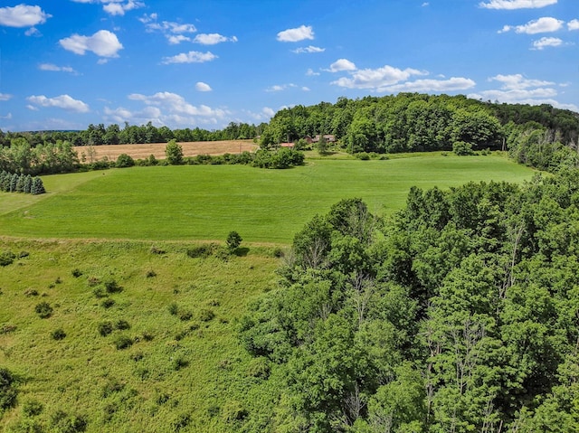 aerial view featuring a rural view