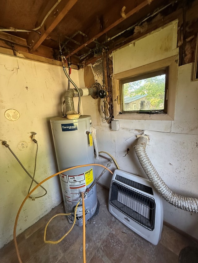 321/2 Pine St, Waverly, NY 14892 - utility room with gas water heater and heating unit