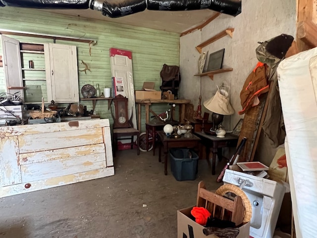 miscellaneous room with concrete flooring