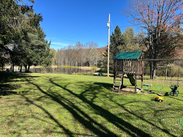 view of yard featuring a playground