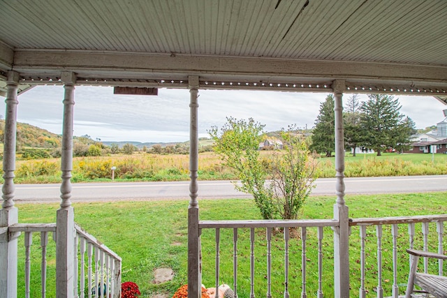 view of yard with a porch