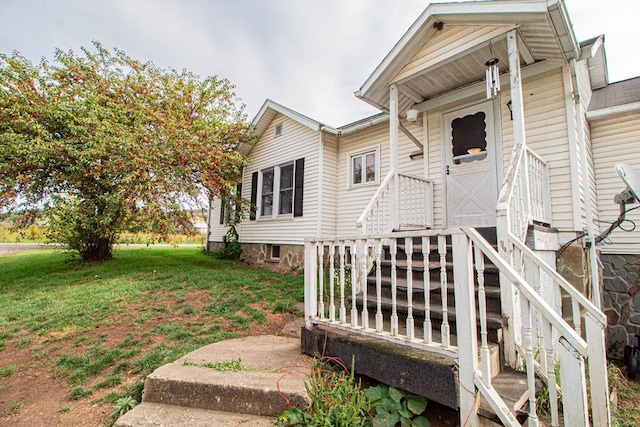 exterior space with a yard