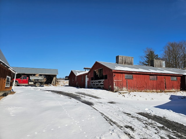 view of snow covered exterior