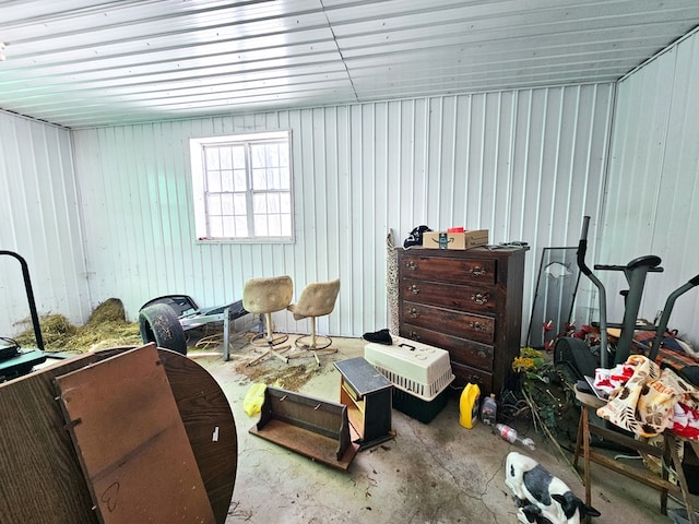 interior space with concrete floors