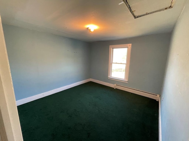 1571 State Route 44n, Coudersport, PA 16915 - spare room with a baseboard heating unit, dark carpet, and baseboards
