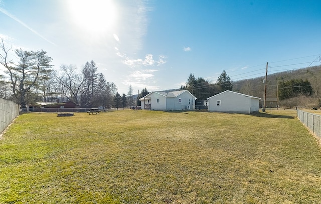 view of yard featuring fence
