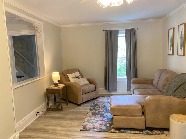 17800 Rte 6, Towanda, PA 18848 - living area with ornamental molding, light wood-style floors, and baseboards
