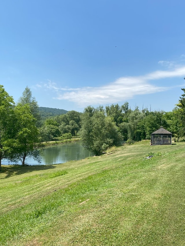 view of yard featuring a water view